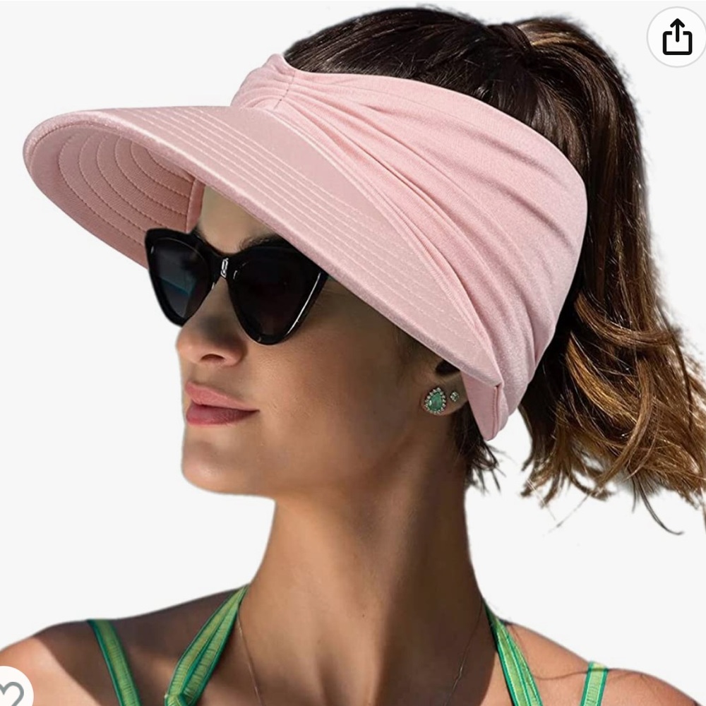 Satin pink ponytail hat